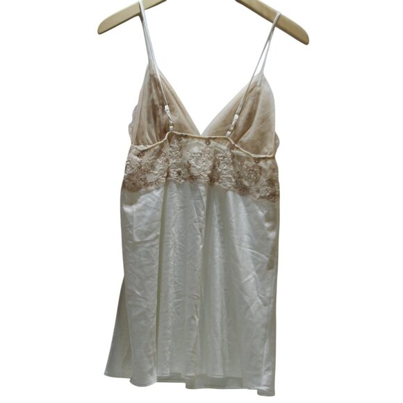 Flora Nikrooz Chemise White Gold Lace Womens Small Camisole Slip Bridal Wedding - Picture 2 of 4